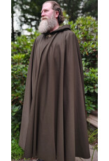 Cloakmakers.com 6089-Washable Dark Greenish Brown Wool Blend Cloak w/ Dark Green Hood Lining