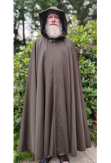Cloakmakers.com 6089-Washable Dark Greenish Brown Wool Blend Cloak w/ Dark Green Hood Lining