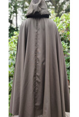 Cloakmakers.com 6089-Washable Dark Greenish Brown Wool Blend Cloak w/ Dark Green Hood Lining