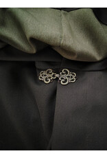 Cloakmakers.com 6089-Washable Dark Greenish Brown Wool Blend Cloak w/ Dark Green Hood Lining