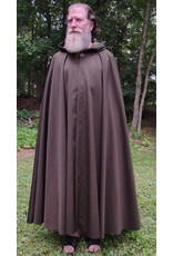 Cloakmakers.com 6089-Washable Dark Greenish Brown Wool Blend Cloak w/ Dark Green Hood Lining