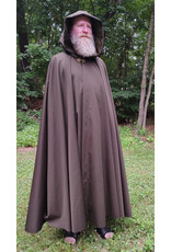 Cloakmakers.com 6089-Washable Dark Greenish Brown Wool Blend Cloak w/ Dark Green Hood Lining