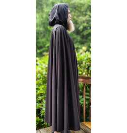 Cloakmakers.com 6094-Washable Very Lightweight Black Raincloak w/ Silver Tone Clasp