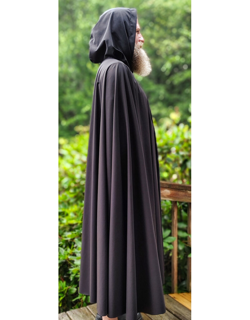 Cloakmakers.com 6094-Washable Very Lightweight Black Raincloak w/ Silver Tone Clasp