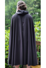 Cloakmakers.com 6094-Washable Very Lightweight Black Raincloak w/ Silver Tone Clasp