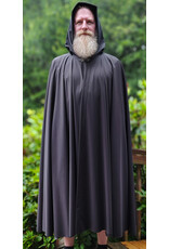 Cloakmakers.com 6094-Washable Very Lightweight Black Raincloak w/ Silver Tone Clasp