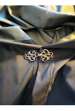 Cloakmakers.com 6094-Washable Very Lightweight Black Raincloak w/ Silver Tone Clasp