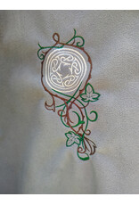 Cloakmakers.com 6096-Washable Grey Fleece Cloak w/ Celtic Antler & Ivy Embroidery & Weather Resistance
