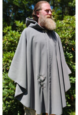 Cloakmakers.com 6096-Washable Grey Fleece Cloak w/ Celtic Antler & Ivy Embroidery & Weather Resistance