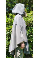 Cloakmakers.com 6096-Washable Grey Fleece Cloak w/ Celtic Antler & Ivy Embroidery & Weather Resistance