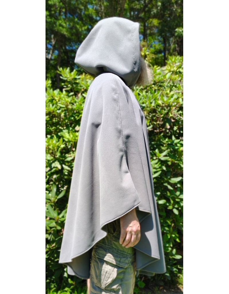 Cloakmakers.com 6096-Washable Grey Fleece Cloak w/ Celtic Antler & Ivy Embroidery & Weather Resistance