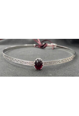 Cloakmakers.com Purple Glass Stone on Geometric Silvertone Band Circlet