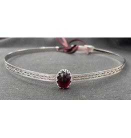 Cloakmakers.com Purple Glass Stone on Geometric Silvertone Band Circlet