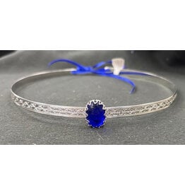 Cloakmakers.com Blue Glass Stone on Geometric Band Circlet