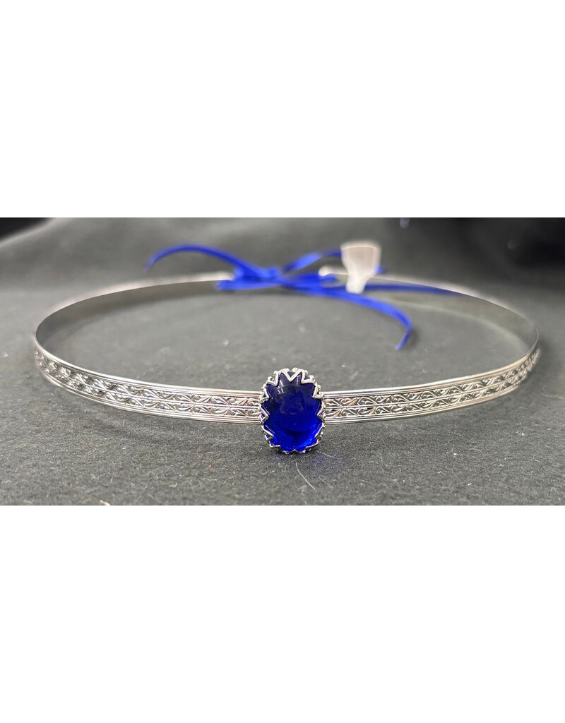 Cloakmakers.com Blue Glass Stone on Geometric Band Circlet