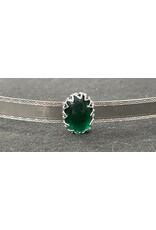 Cloakmakers.com Green Glass Stone on Bordered Burnished Band Circet