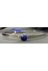 Cloakmakers.com Round Blue Stone on Silvertone Bordered Burnish Band Circlet