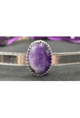 Cloakmakers.com Purple Amythest on Silvertone Bordered Burnish Band Circlet