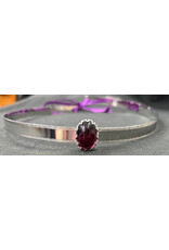 Cloakmakers.com Purple Glass Stone on Silvertone Bordered Burnish Band Circlet