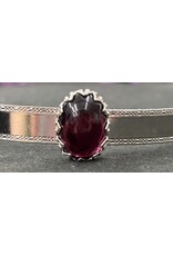 Cloakmakers.com Purple Glass Stone on Silvertone Bordered Burnish Band Circlet