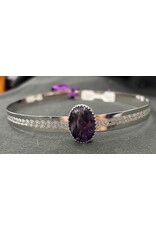 Cloakmakers.com Purple Amythest on Silvertone Spiral Center Band Circlet