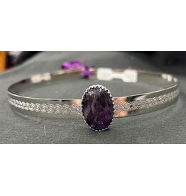 Cloakmakers.com Purple Amythest on Silvertone Spiral Center Band Circlet