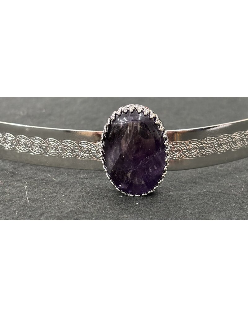 Cloakmakers.com Purple Amythest on Silvertone Spiral Center Band Circlet