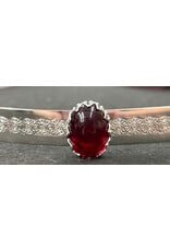 Cloakmakers.com Red Stone on Silvertone Spiral Cener Band Circlet