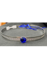 Cloakmakers.com Round Blue Stone on Silvertone Spiral Center Band Circlet