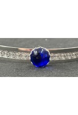 Cloakmakers.com Round Blue Stone on Silvertone Spiral Center Band Circlet