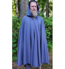 Cloakmakers.com 6106-Washable Lavender Wool Cloak w/ Blue Velvet Hood Lining & Gothic Rose Clasp