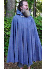 Cloakmakers.com 6106-Washable Lavender Wool Cloak w/ Blue Velvet Hood Lining & Gothic Rose Clasp