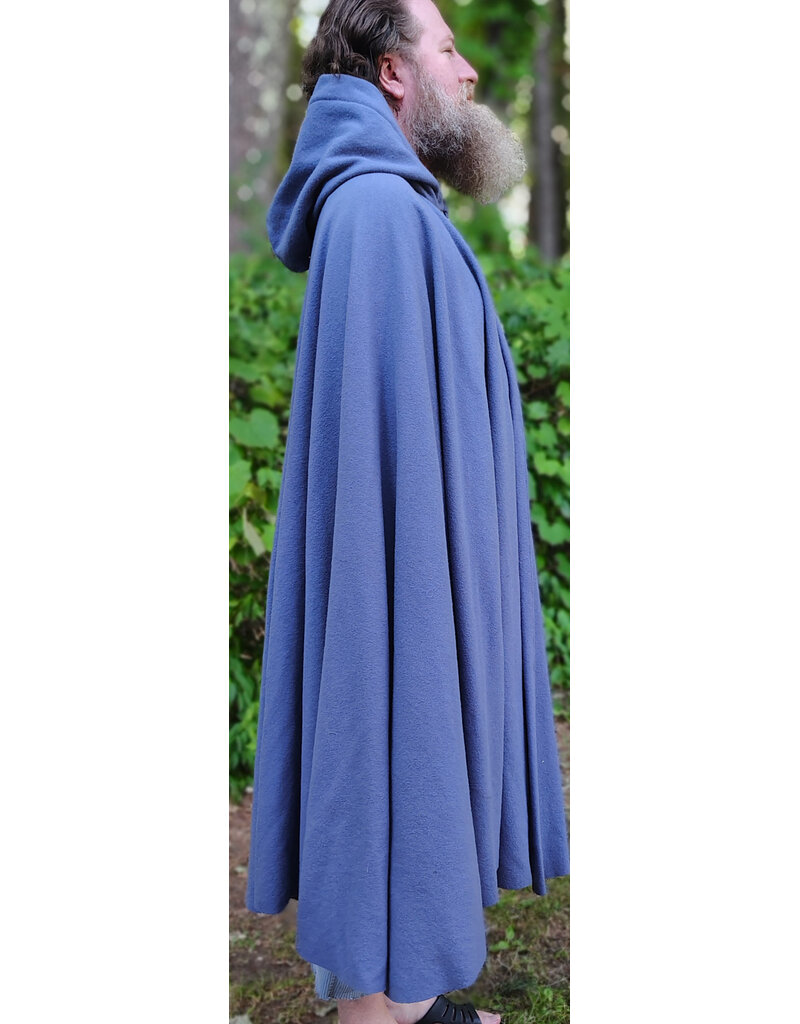 Cloakmakers.com 6106-Washable Lavender Wool Cloak w/ Blue Velvet Hood Lining & Gothic Rose Clasp