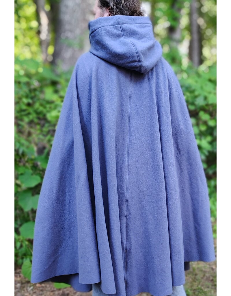 Cloakmakers.com 6106-Washable Lavender Wool Cloak w/ Blue Velvet Hood Lining & Gothic Rose Clasp