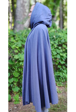 Cloakmakers.com 6106-Washable Lavender Wool Cloak w/ Blue Velvet Hood Lining & Gothic Rose Clasp