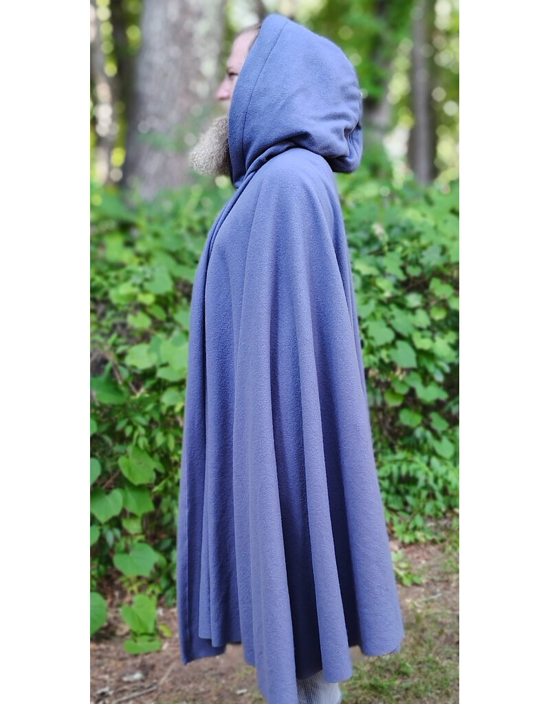 Cloakmakers.com 6106-Washable Lavender Wool Cloak w/ Blue Velvet Hood Lining & Gothic Rose Clasp