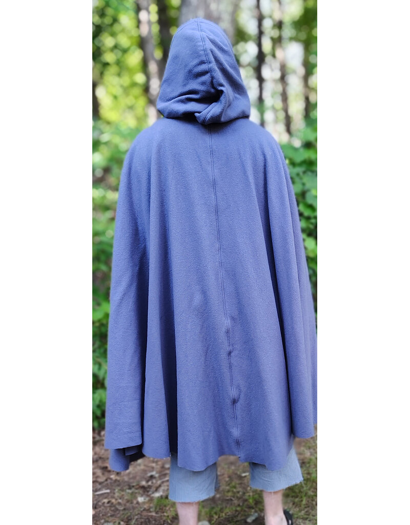 Cloakmakers.com 6106-Washable Lavender Wool Cloak w/ Blue Velvet Hood Lining & Gothic Rose Clasp