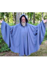 Cloakmakers.com 6106-Washable Lavender Wool Cloak w/ Blue Velvet Hood Lining & Gothic Rose Clasp