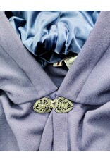 Cloakmakers.com 6106-Washable Lavender Wool Cloak w/ Blue Velvet Hood Lining & Gothic Rose Clasp
