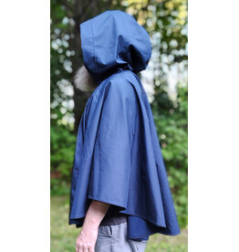 Cloakmakers.com 6107-Washable Lightweight Navy Blue Raincloak w/ Silver Tone Clasp & Pockets