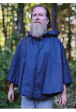 Cloakmakers.com 6107-Washable Lightweight Navy Blue Raincloak w/ Silver Tone Clasp & Pockets
