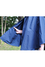Cloakmakers.com 6107-Washable Lightweight Navy Blue Raincloak w/ Silver Tone Clasp & Pockets