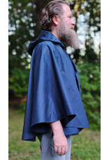Cloakmakers.com 6107-Washable Lightweight Navy Blue Raincloak w/ Silver Tone Clasp & Pockets