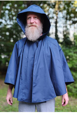 Cloakmakers.com 6107-Washable Lightweight Navy Blue Raincloak w/ Silver Tone Clasp & Pockets