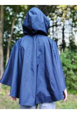 Cloakmakers.com 6107-Washable Lightweight Navy Blue Raincloak w/ Silver Tone Clasp & Pockets