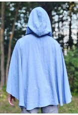 Cloakmakers.com 6108-Washable Very Lightweight Periwinkle Wool Blend Ruana Cloak w/ Celtic Triquetra Knot Clasp & Pockets