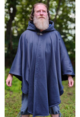 Cloakmakers.com 6110-Washable Blue Hard Face Fleece Ruana Cloak w/ Silver Tone Clasp