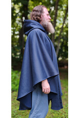 Cloakmakers.com 6110-Washable Blue Hard Face Fleece Ruana Cloak w/ Silver Tone Clasp