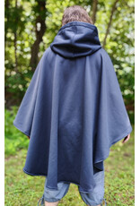 Cloakmakers.com 6110-Washable Blue Hard Face Fleece Ruana Cloak w/ Silver Tone Clasp