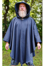 Cloakmakers.com 6110-Washable Blue Hard Face Fleece Ruana Cloak w/ Silver Tone Clasp